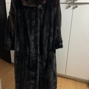 Mink coat/real fur. Excellent condition. Black/rich brown, with small...